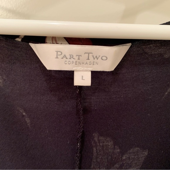 Part Two Black Floral Print Dress with Tie Waist - Picture 5 of 5